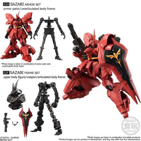 Bandai Shokugan Mobile Suit Gundam G Frame Vol Model Kit Sazabi Set