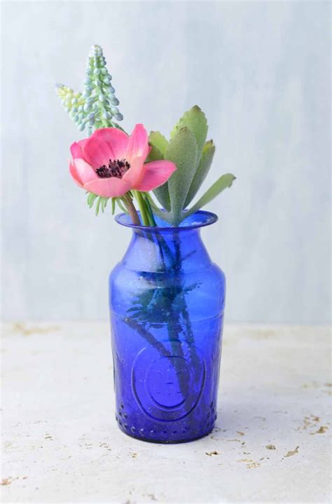 Cobalt Blue Glass Vase 5 25in Blue Glass Vase Blue Vase Blue Glass