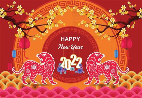 Happy Chinese new year 2022 - year of the Tiger. 2753601 Vector Art at
