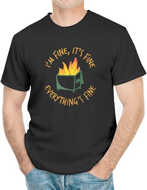 Amazon.com: SkyTee I'm Fine It's Fine Everything is Fine T Shirt, Its ...