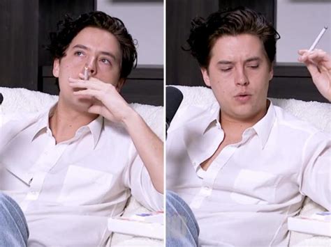 riverdale star cole sprouse pretentiously puffed on a cigarette during a podcast taping and