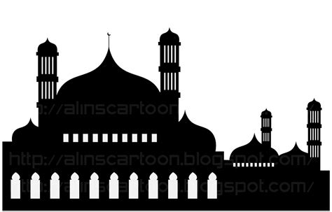 Karikatur masjid hitam putih rumah karikatur. Vector masjid by Kak Alin