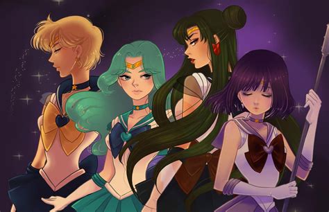 Outer Sailor Scouts By Watertae On Deviantart Sailor Saturn Sailor