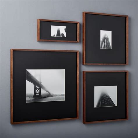 Gallery Walnut Modern Picture Frames With White Mats Cb2 Picture