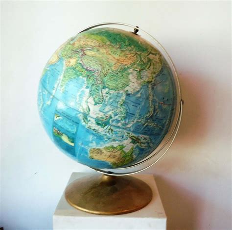 Vintage 12 Rand Mcnally World Portrait Globe A 110000 751 On Metal