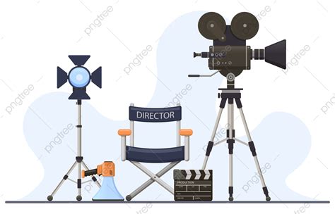 Gambar Sutradara Film Set Kamera Film Kartun Untuk Vektor Png Dan Vektor Dengan Background