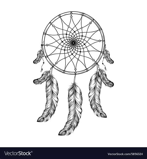 Dream Catcher With Feathers In Entangle Style Vector Image