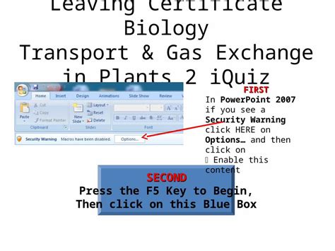 Ppt Leaving Certificate Biology Transport And Gas Exchange In Plants 2