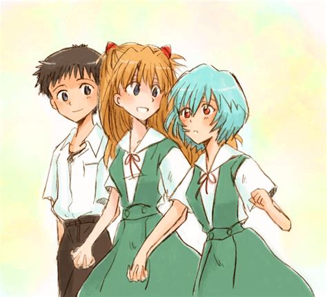 36 Awesome Shinji Asuka Y Rei Images Evangelion Neon Genesis