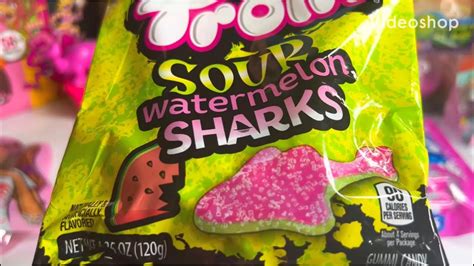 Very Yummy Candy Asmr Opening Trolli Sour Watermelon Sharks Gummies Youtube
