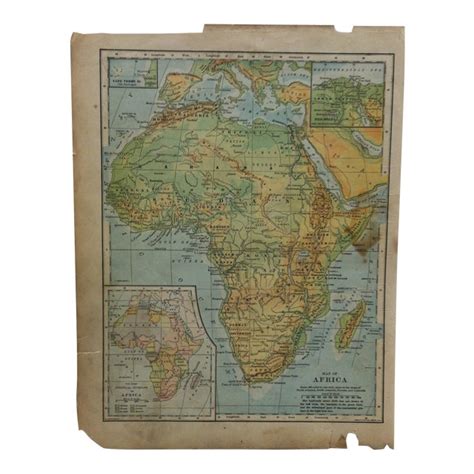 Antique Color Map Map Of Africa Department Of Geography 1900