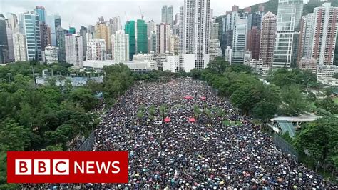 Aerial Footage Shows Extent Of Hong Kong Protest Bbc News Youtube