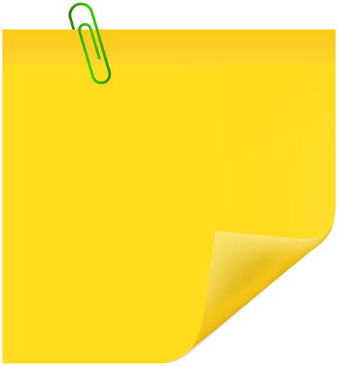 Yellow Sticky Note With Paperclip Png Clip Art Best Web Clipart