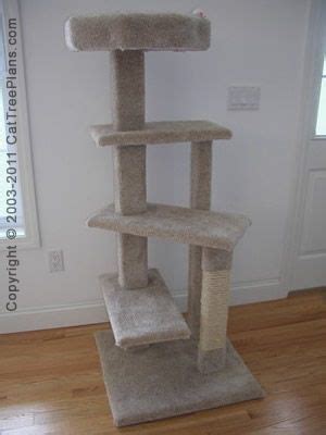 Pawz road cat tree luxury cat tower with double condos, spacious perch, fully wrapped scratching sisal post and replaceable dangling balls gray. more cat tree plan details for Cat Tree Plan #5 ...
