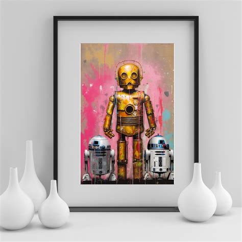 Star Wars C3po And R2d2 Oil Painting Modern Museum Quality Etsy