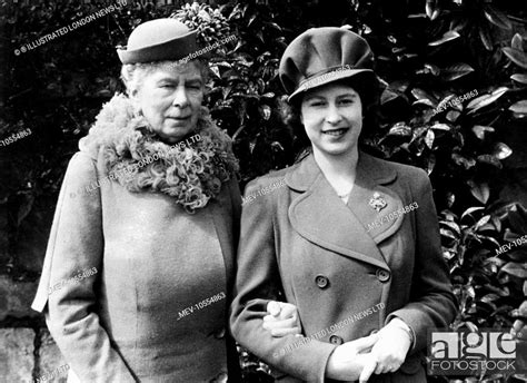 Queen Mary And Her Granddaughter Princess Elizabeth Later Queen Elizabeth Ii On The Occasion