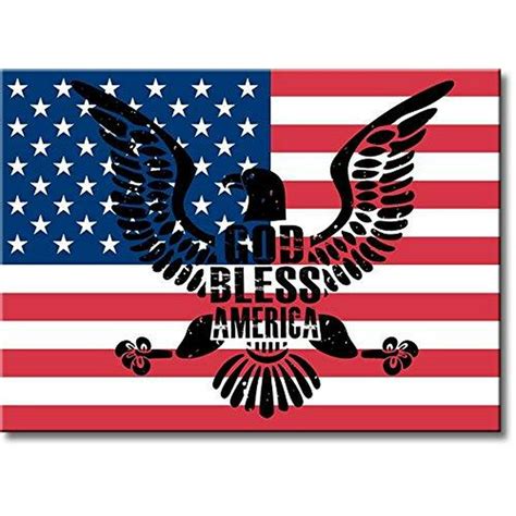 God Bless America American Flag And Eagle Picture On Stretched Canvas
