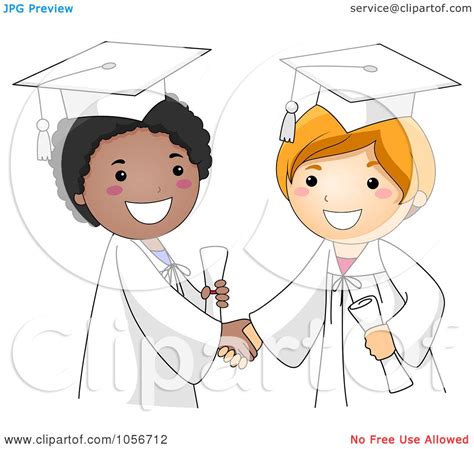 Royalty Free Vector Clip Art Illustration Of Two Graduate Boys Shaking