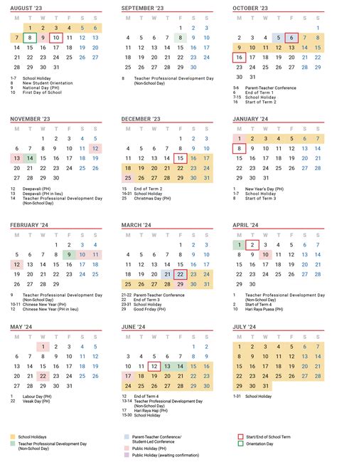 2024 School Holiday Calendar Singapore Gael Pattie