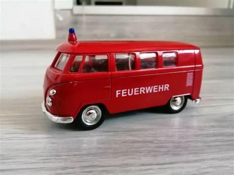 Vw Bus T Bulli Bully Volkswagen Modellauto Cm Rot Feuerwehr Eur