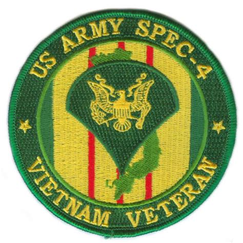 Us Army Spec 4 Vietnam Veteran Patch Us Army Vietnam Veteran Rank