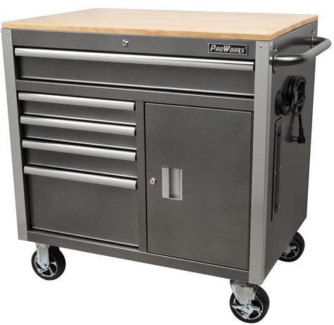 Proworks 36 Inch W X 245 Inch D 5 Drawer 1 Door Mobile Tool Chest
