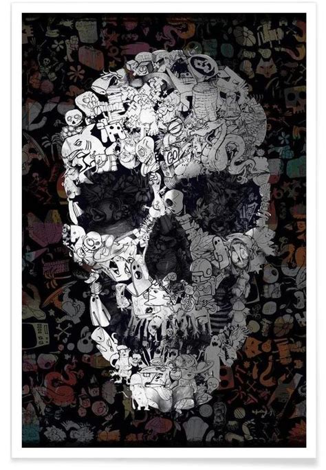 Doodle Skull Poster Juniqe