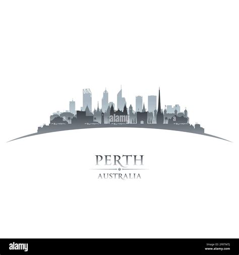 Perth Australia City Skyline Silhouette Vector Illustration Stock