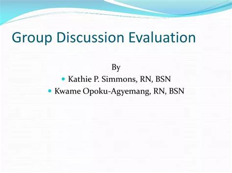 Ppt Group Discussion Evaluation Powerpoint Presentation Free