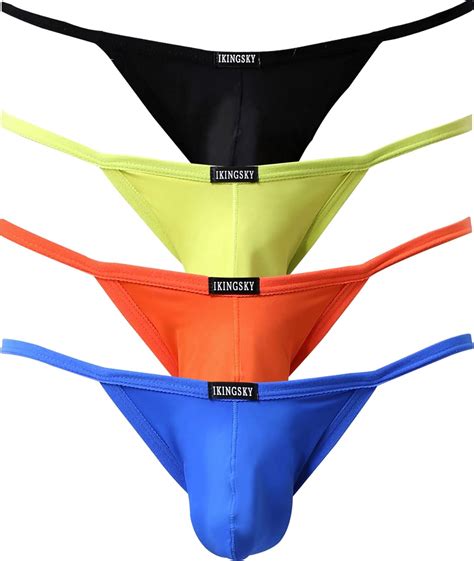 Buy Ikingsky Men S Pouch Thong Underwear Sexy Low Rise Bulge Men