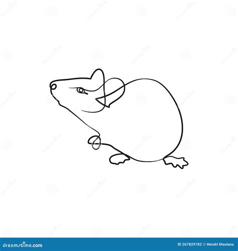 Dessin D Une Ligne Continue De Souris Rat Illustration De Vecteur