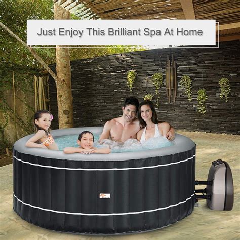Goplus 4 6 Person Inflatable Hot Tub Portable Outdoor Spa Bubble Jet Massage Spa Waccessories