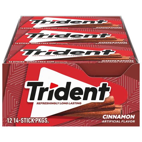Trident Cinnamon Sugar Free Gum 12 Packs Of 14 Pieces 168 Total