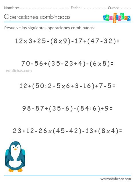 Operaciones Combinadas Cuadernos Para Ni Os Ejercicios De Calculo Ejercicios Matematicas