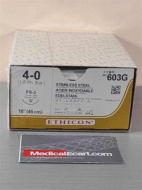 Ethicon 603g Surgical Stainless Steel Suture