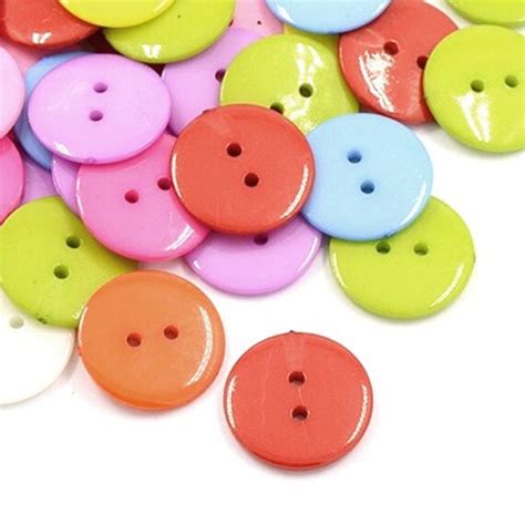 Acrylic Buttons Mixed Colour Round 12mm 2 Hole Pack Of 50 Etsy