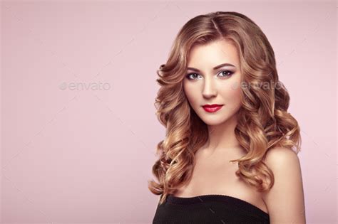 Blonde Woman With Long Shiny Wavy Hair Stock Photo By Heckmannoleg