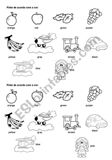 Coloring Objects According The Colors Esl Worksheet By Patricializ