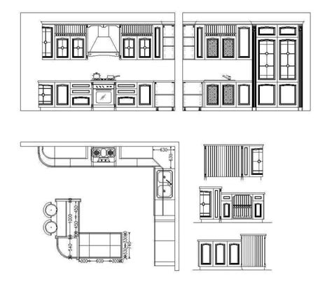 House Kitchen Furniture And Cabinet Elevation Cad Drawing Details Dwg