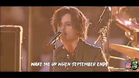 Green Day Wake Me Up When September Ends Live With Lyric Youtube