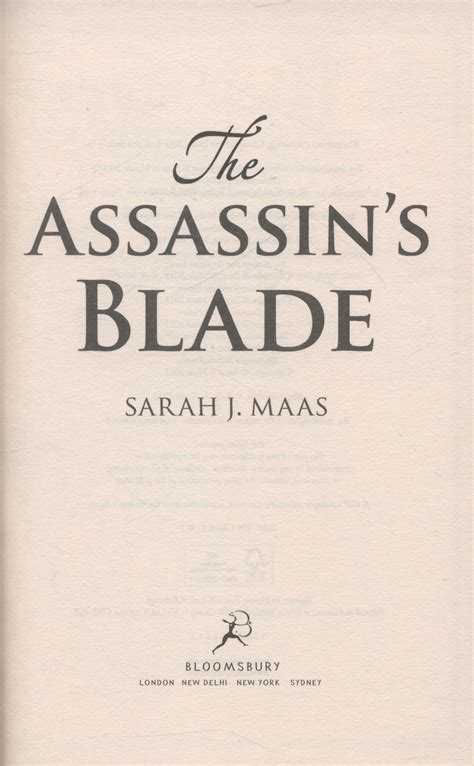 The Assassins Blade By Maas Sarah J 9781408851982 Brownsbfs