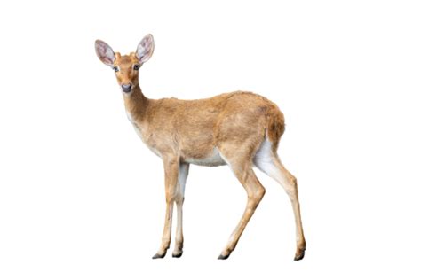 Brown Deer Standing Isolate White Background Nobody Graceful Nobody