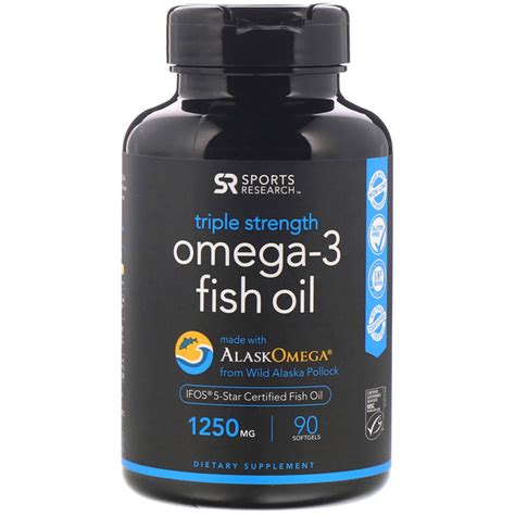 Sports Research Omega 3 Fish Oil Triple Stength 1250 Mg 90
