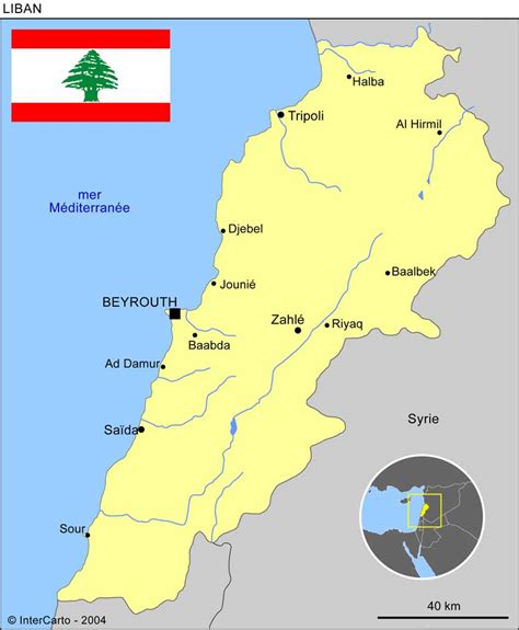 Carte Géographique Et Touristique Du Liban Beyrouth Géographie Du Liban