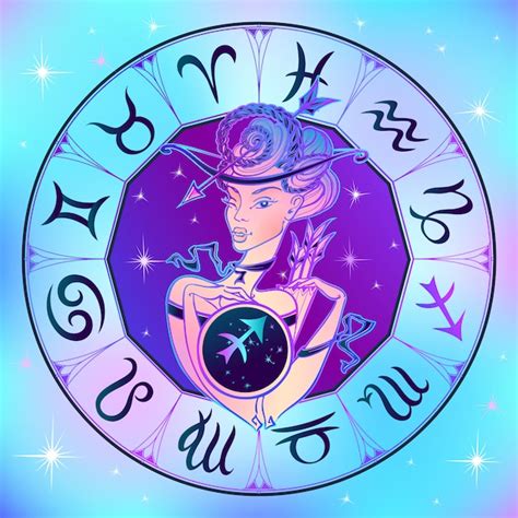 Premium Vector Zodiac Sign Sagittarius A Beautiful Girl