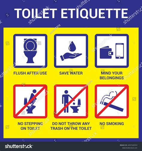 Toilet Etiquette Sign Flat Design Stock Illustration Shutterstock