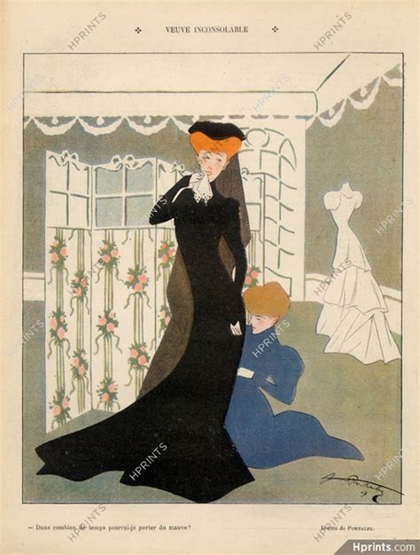 Portalez 1907 Veuve Inconsolable Fitting Mourning Dress Widow