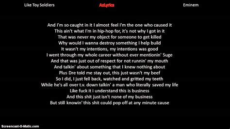 Eminem Like Toy Soldiers Lyrics Youtube