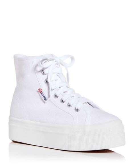 Superga Platform High Top Sneakers In White Lyst