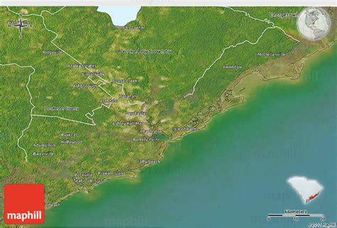 Satellite 3d Map Of Charleston County